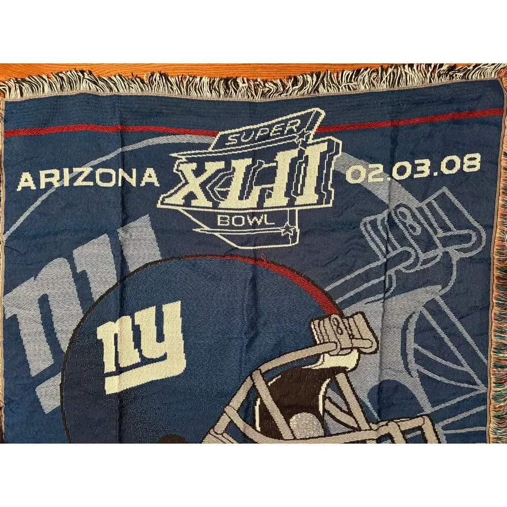 New York Giants Super Bowl XLII Woven Blanket 58x45‎ – The Northwest Company